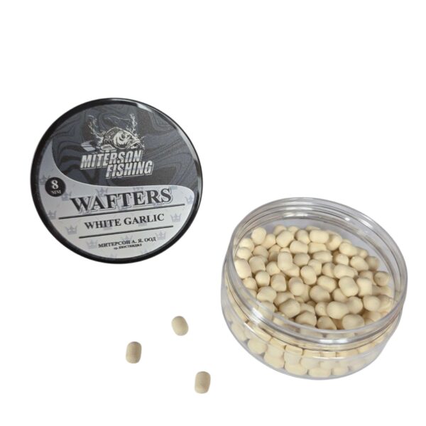 Miterson Premium WAFTERS 8MM WHITE GARLIC » Fish.bg | Хвани повече с Fish.bg